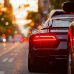 black Audi R8 parked beside road